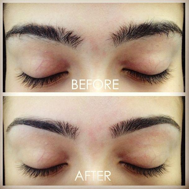 before and after eyebrow threading